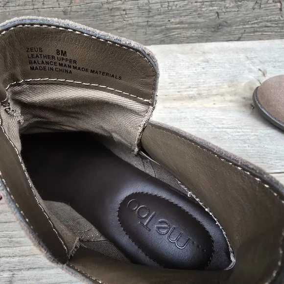 Me Too Zeus Modern Boho Minimalist Taupe Suede Block Heel Bootie 8M - Picture 13 of 15